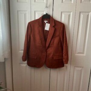 Bar III Women's Scuba Faux Suede One-Button Blazer